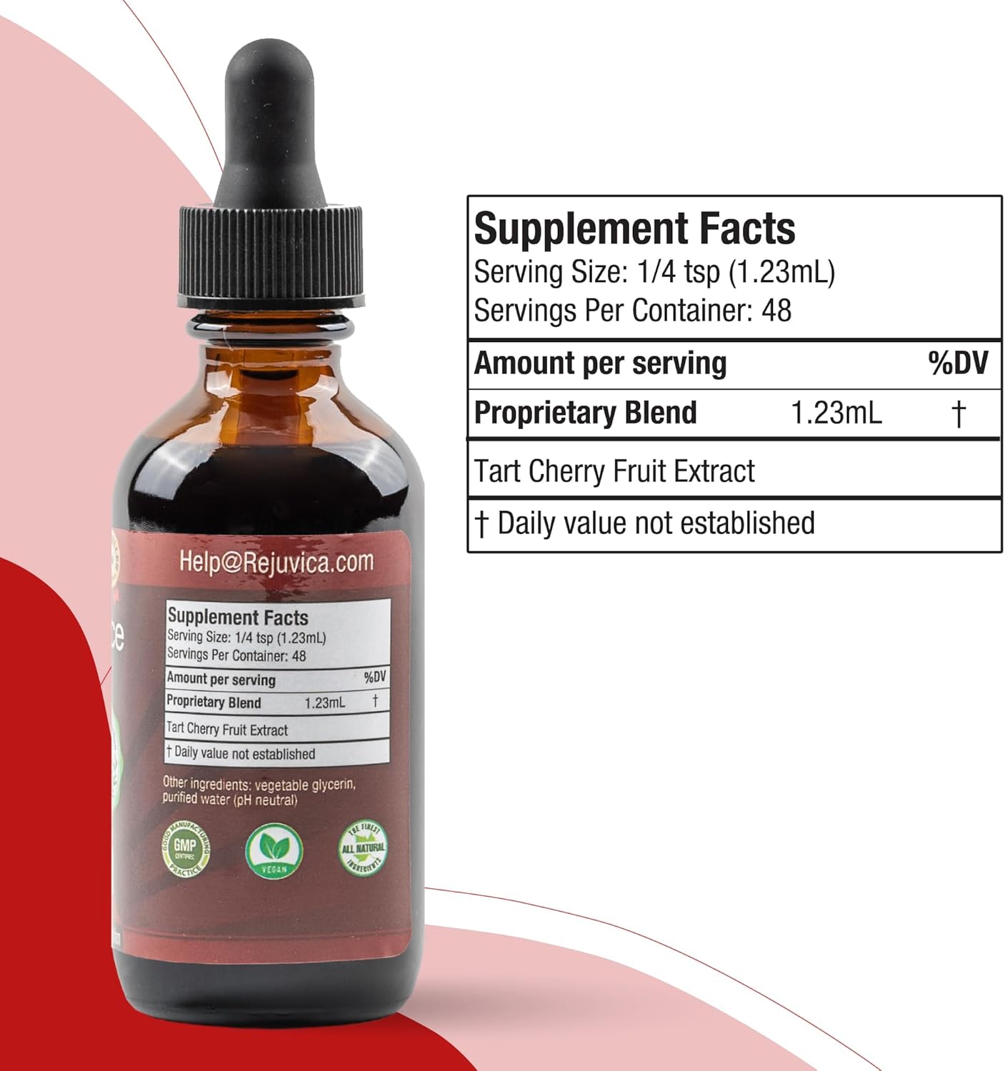Advanced Liquid Tart Cherry Extract with Phytonutrients for Better Absorption - Real Cherries Formula by Rejuvica Health