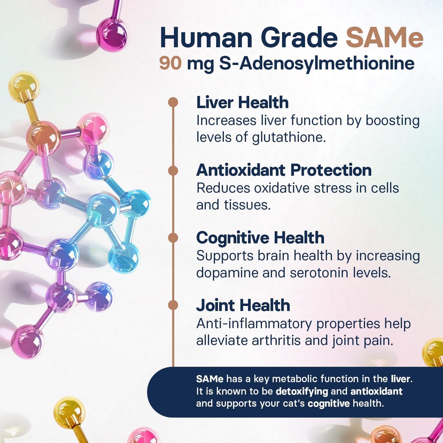 Advanced Liver Health Supplement for Cats - Milk Thistle with S-Adenosylmethionine & Silybin - 30 Tablets