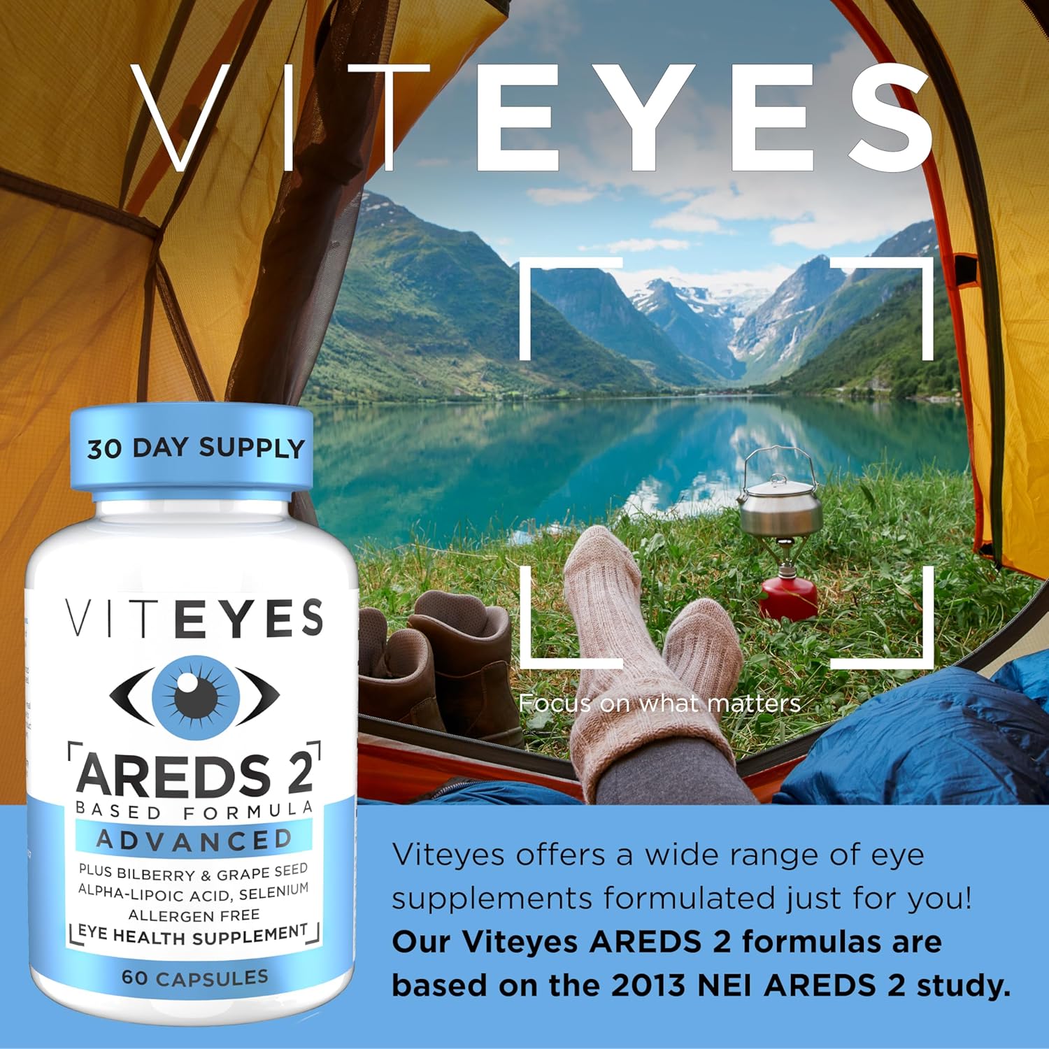 Advanced Macular Support with Bilberry, Grapeseed, Lutein, Vitamin E - 60 Count