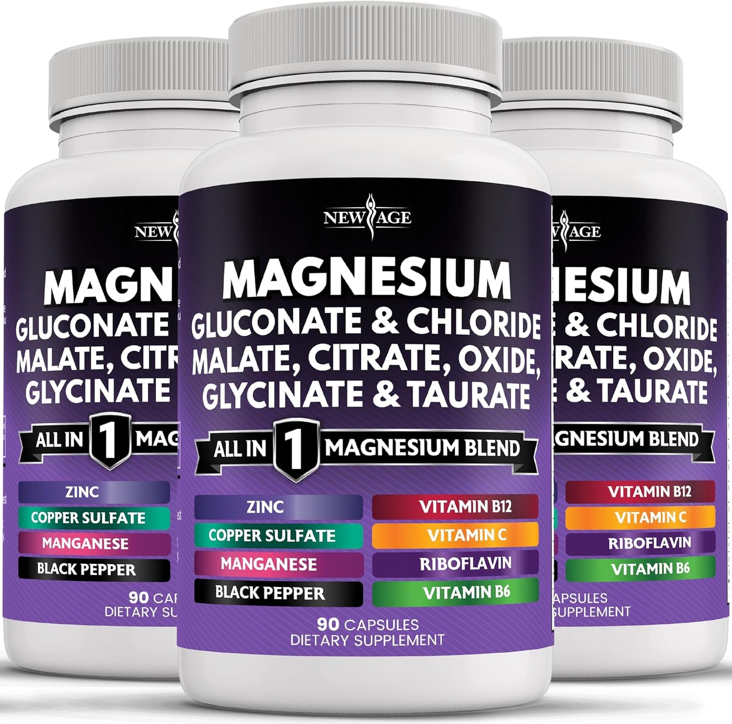 Advanced Magnesium Complex for Bone Health & Joint Support - 270 Count - Glycinate, Citrate, Malate, Oxide, Taurate, Aspartate, Gluconate, Orotate, Mag Chloride, Manganese - Powerful Formula