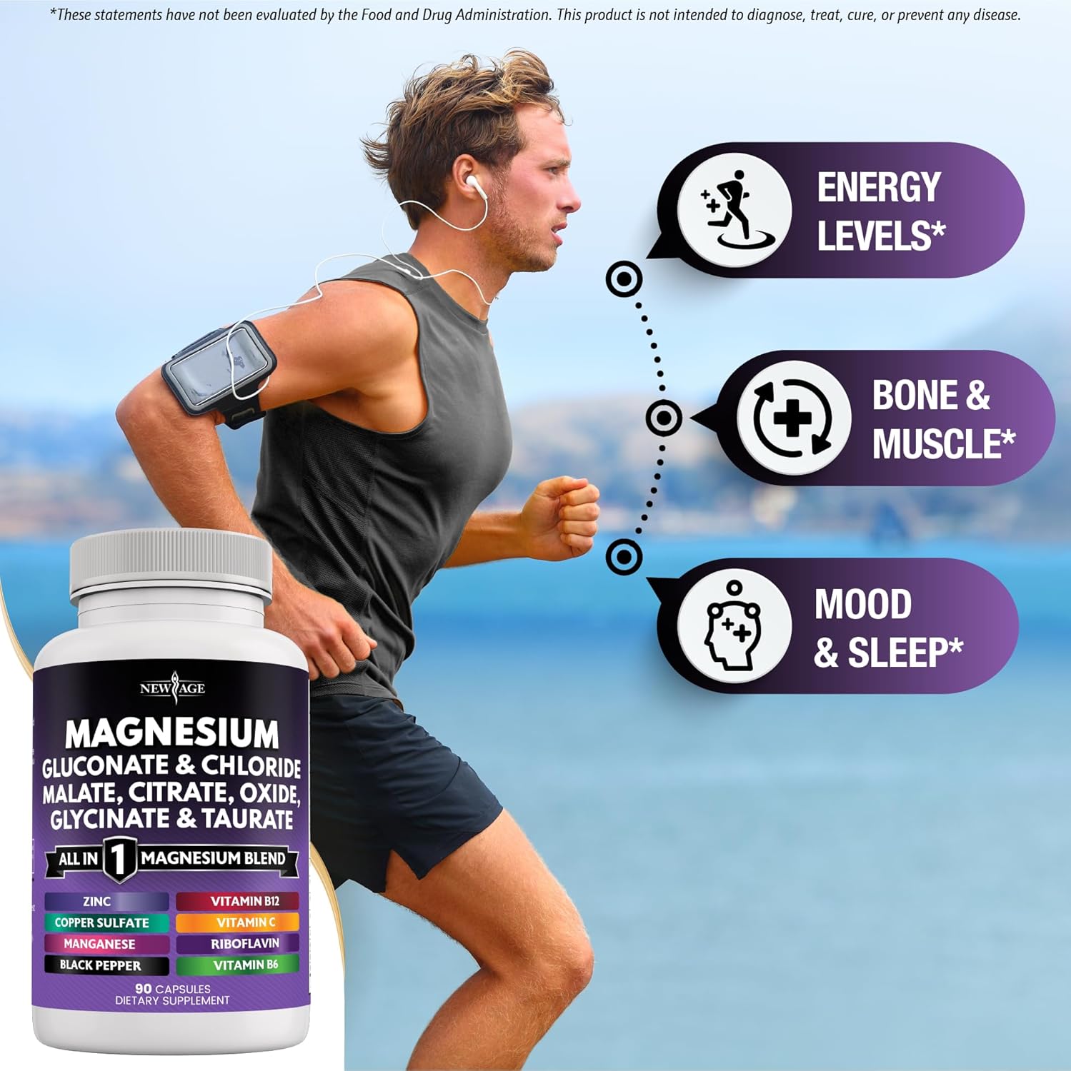 Advanced Magnesium Complex for Bone Health & Joint Support - 270 Count - Glycinate, Citrate, Malate, Oxide, Taurate, Aspartate, Gluconate, Orotate, Mag Chloride, Manganese - Powerful Formula