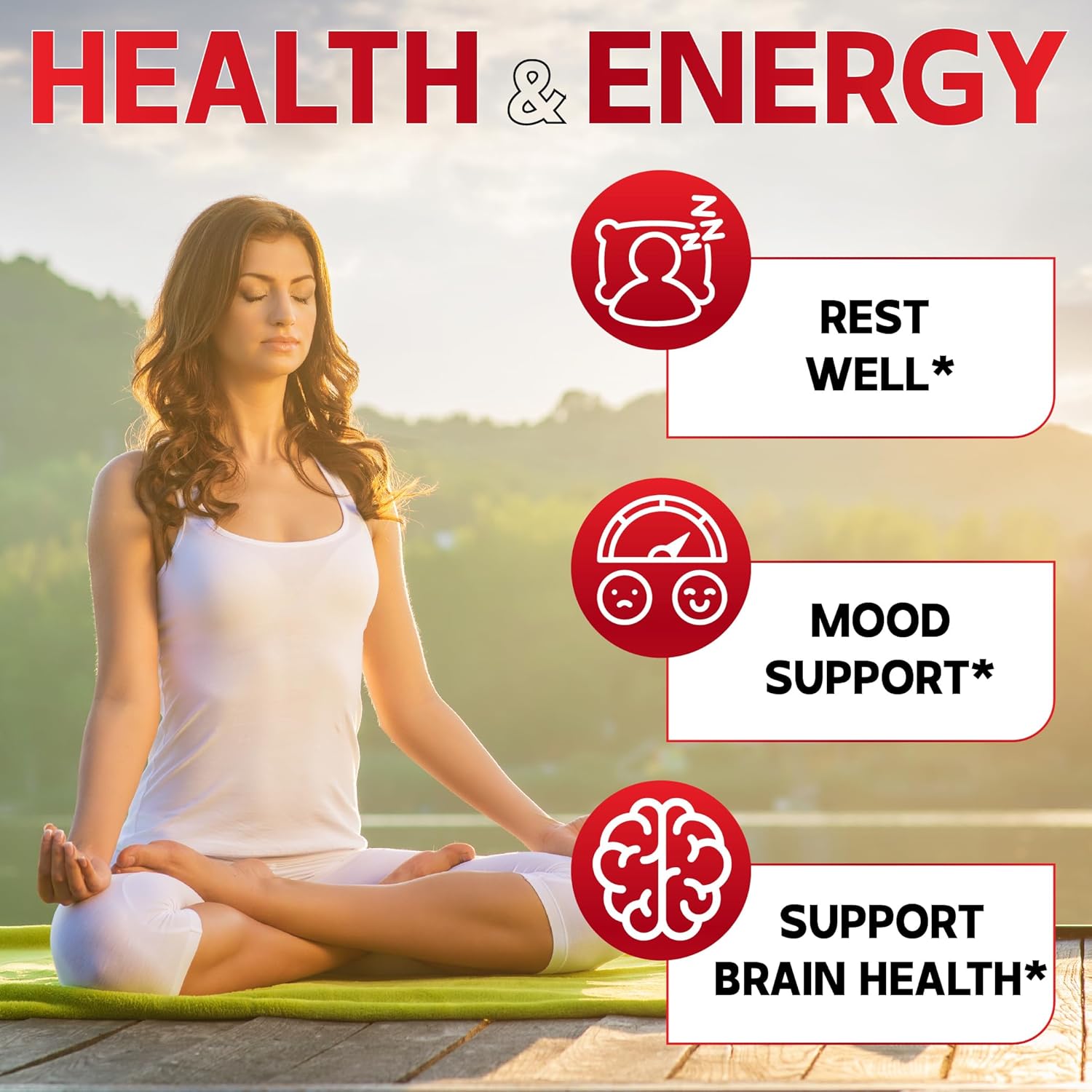 Advanced Magnesium L-Threonate Supplement - 2 Packs, 50 Capsules with Lions Mane & Ashwagandha Root - 1000Mg Per Serving