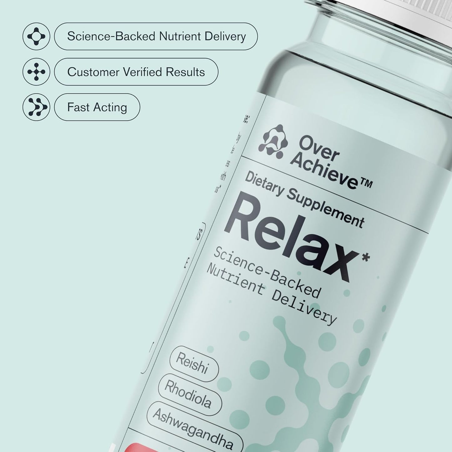 Advanced Nanoscience Technology Supplement Variety Pack - Stress Calming, Sleep Aid, Nootropic Brain Focus - 12 Pack, 2 oz Shot