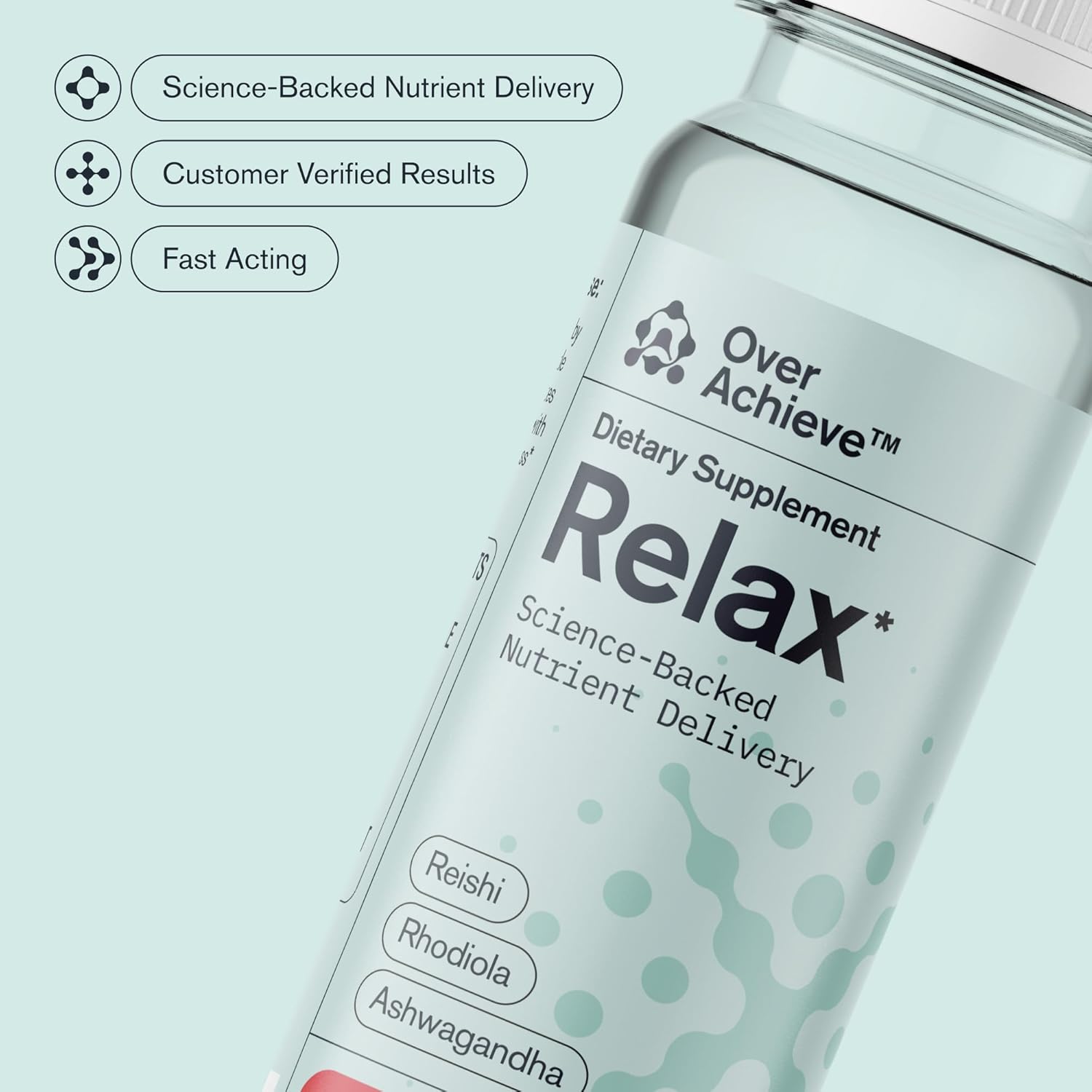 Advanced Nanoscience Technology Supplement Variety Pack - Stress Calming, Sleep Aid, Nootropic Brain Focus - 12 Pack, 2 oz Shot