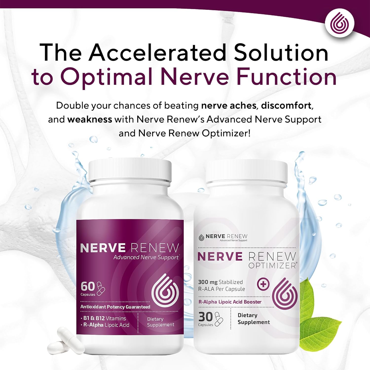 Advanced Nerve Renew Supplement Bundle - Optimal Nerve Support and Accelerated Relief - 30-Day Supply