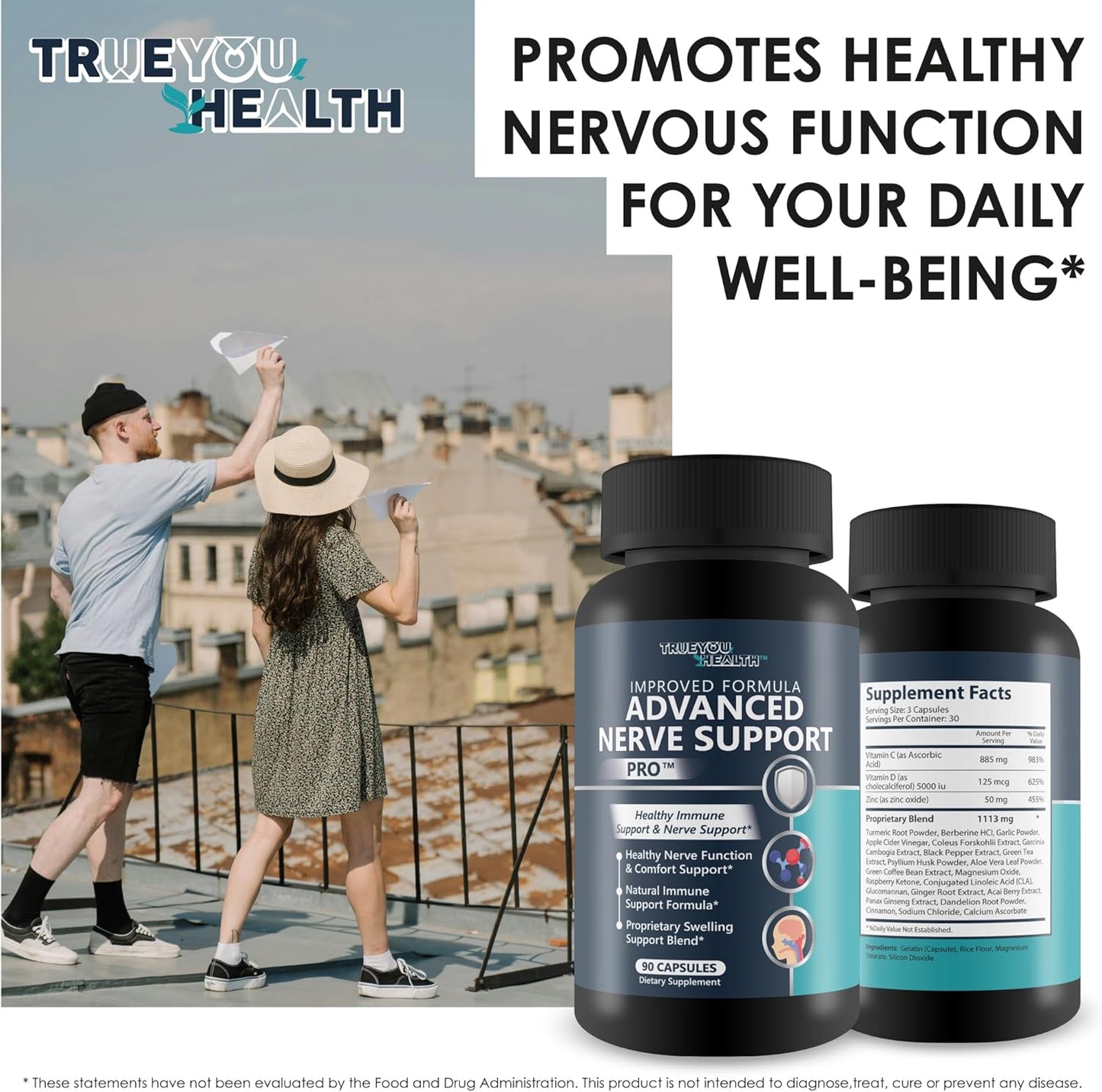 Advanced Nerve Support Supplement for Neuropathy and Nerve Damage Repair - True You Health's Best Formula for Nerve Support