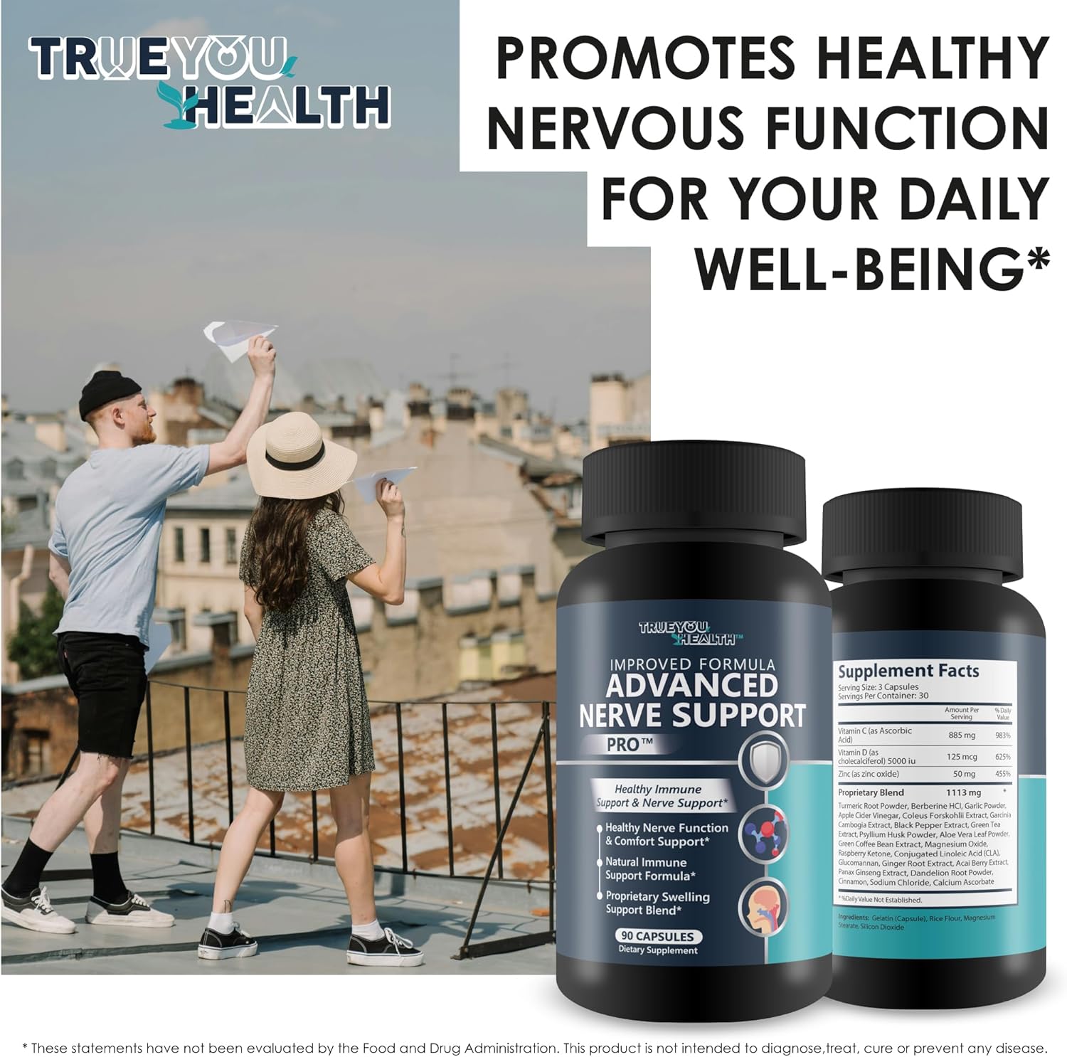 Advanced Nerve Support Supplement for Neuropathy and Nerve Damage Repair - True You Health's Best Formula for Nerve Support