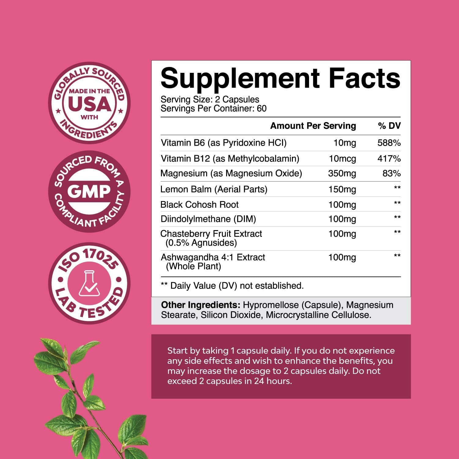 Advanced PMS Support Supplement and DHT Blocker Bundle for Women - Boost Energy, Mood, and Hair Growth with Natures Craft Products