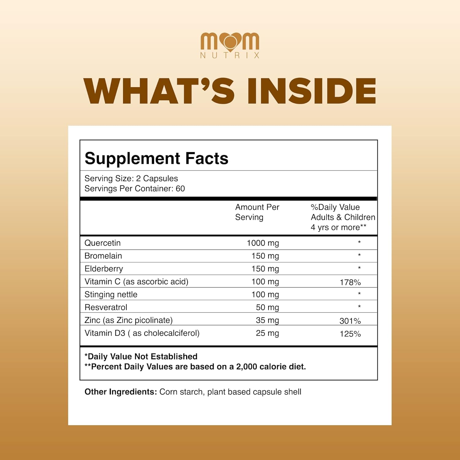 Advanced Quercetin and Bromelain Supplement with Elderberry, Nettle, Resveratrol, Zinc, and Vitamins C & D - 120 Capsules - Made in USA