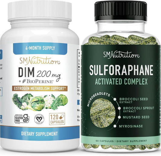 Advanced Sulforaphane Complex & DIM Supplement for Women's Estrogen Balance - Hormone Balance Support with Microbeadlet Technology (60 Servings)