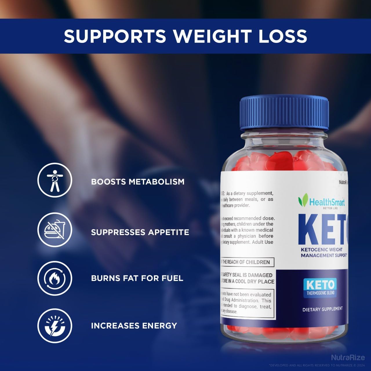 Advanced Weight Loss ACV Gummies - NutraRize HealthSmart Keto Supplement (60 Gummies)