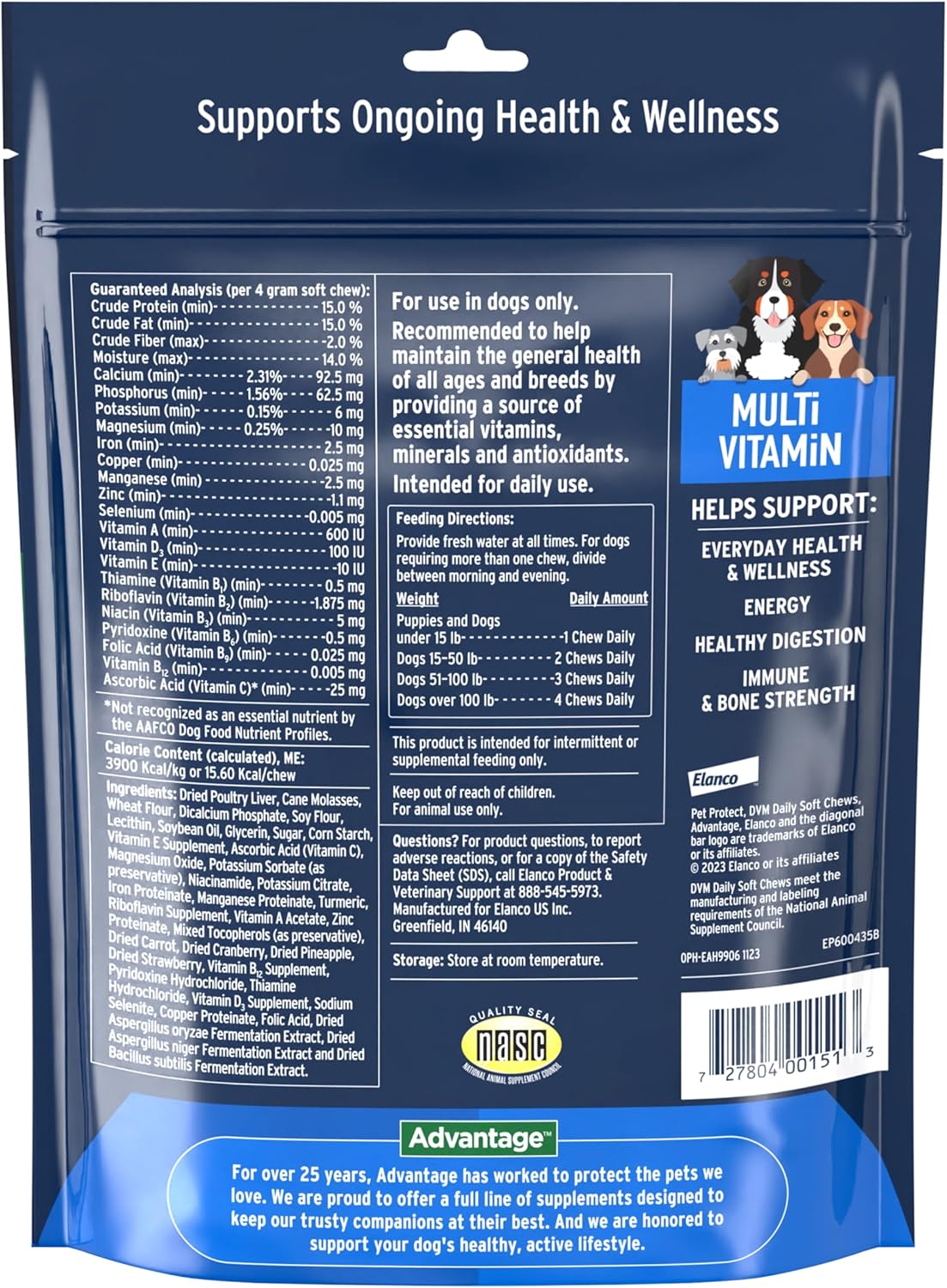 Advantage Pet Protect Daily Multivitamin Chews for Dogs - 120 Count