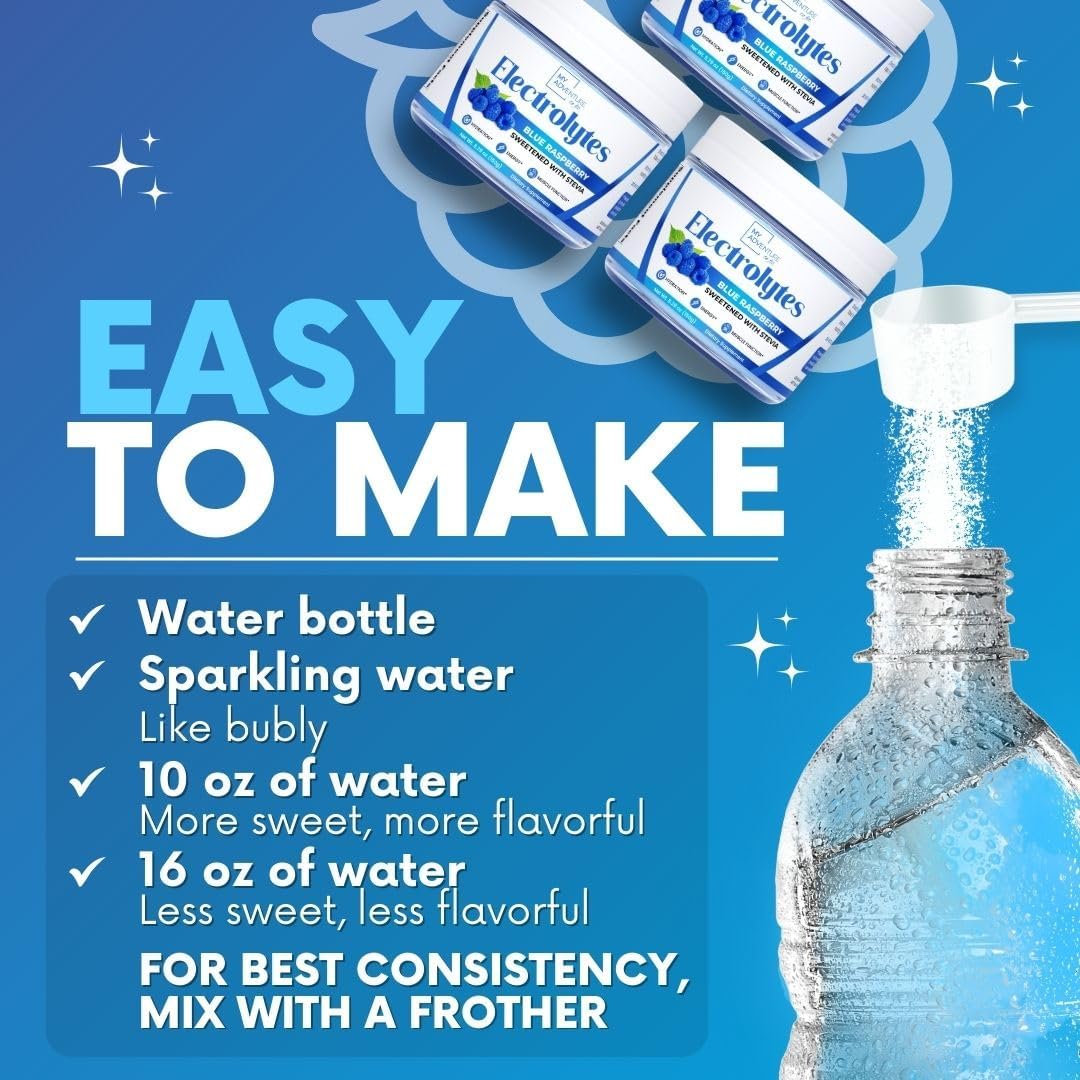 Adventure to Fit Electrolyte Powder Bundle - Zero Sugar, Blue Raspberry, Watermelon, Strawberry Lemonade Flavors