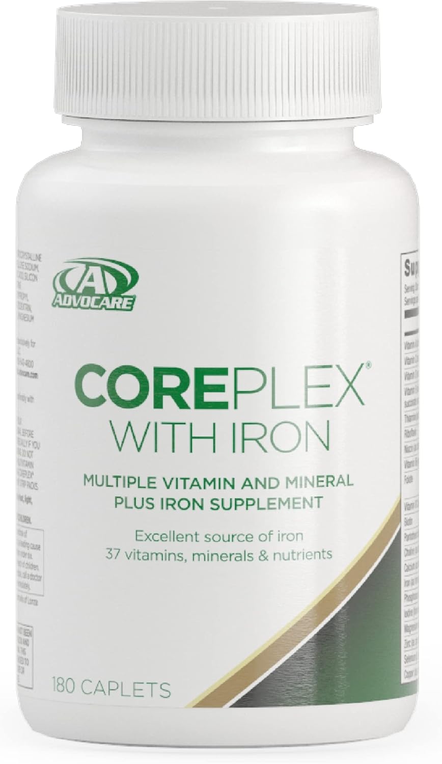 AdvoCare CorePlex with Iron - 180 Caplets - Multivitamin with Essential Vitamins A, B, C, E, Iron, Folic Acid & Magnesium