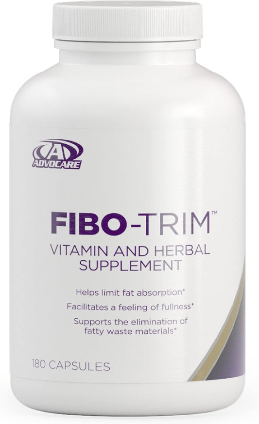 AdvoCare Fibo-Trim Capsules - Dietary Supplement for Absorption Control - Vitamin C, Vitamin E, Niacin, Taurine - 180 Count