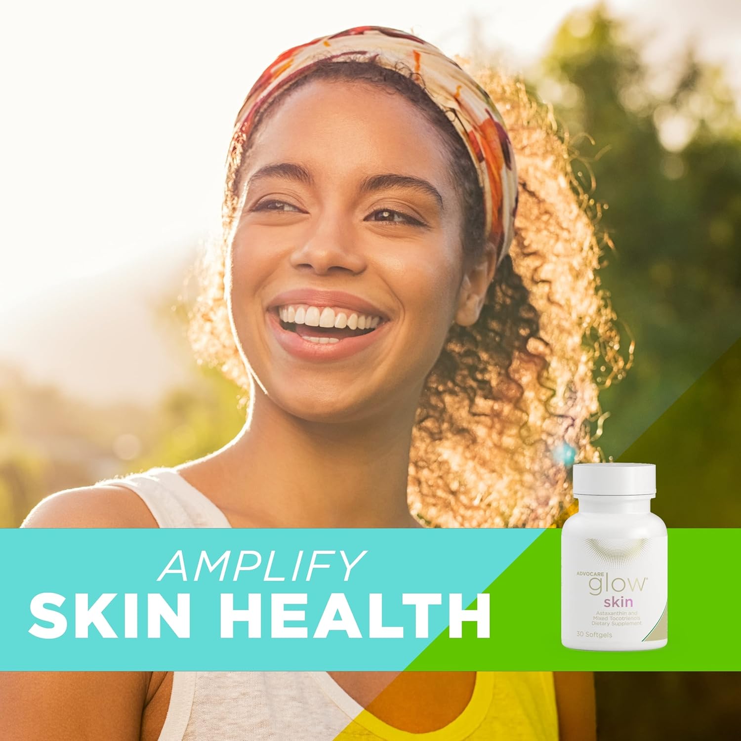 AdvoCare Glow Skin Supplement - Skin Care Softgels with Astaxanthin, Carotenoids, Tocotrienols & Vitamin E - Supports Healthy Skin, Hair & Nails
