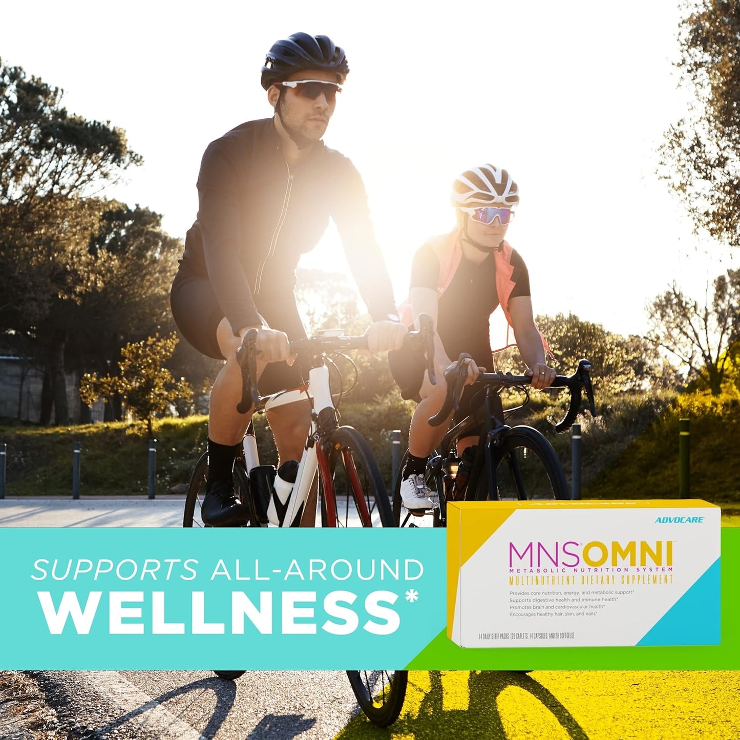 AdvoCare MNS Omni: Premium Daily Supplement for Immune, Digestive, and Heart Health - Supports Hair, Nails, and Skin - Includes Vitamins and Probiotics - 14 Packets