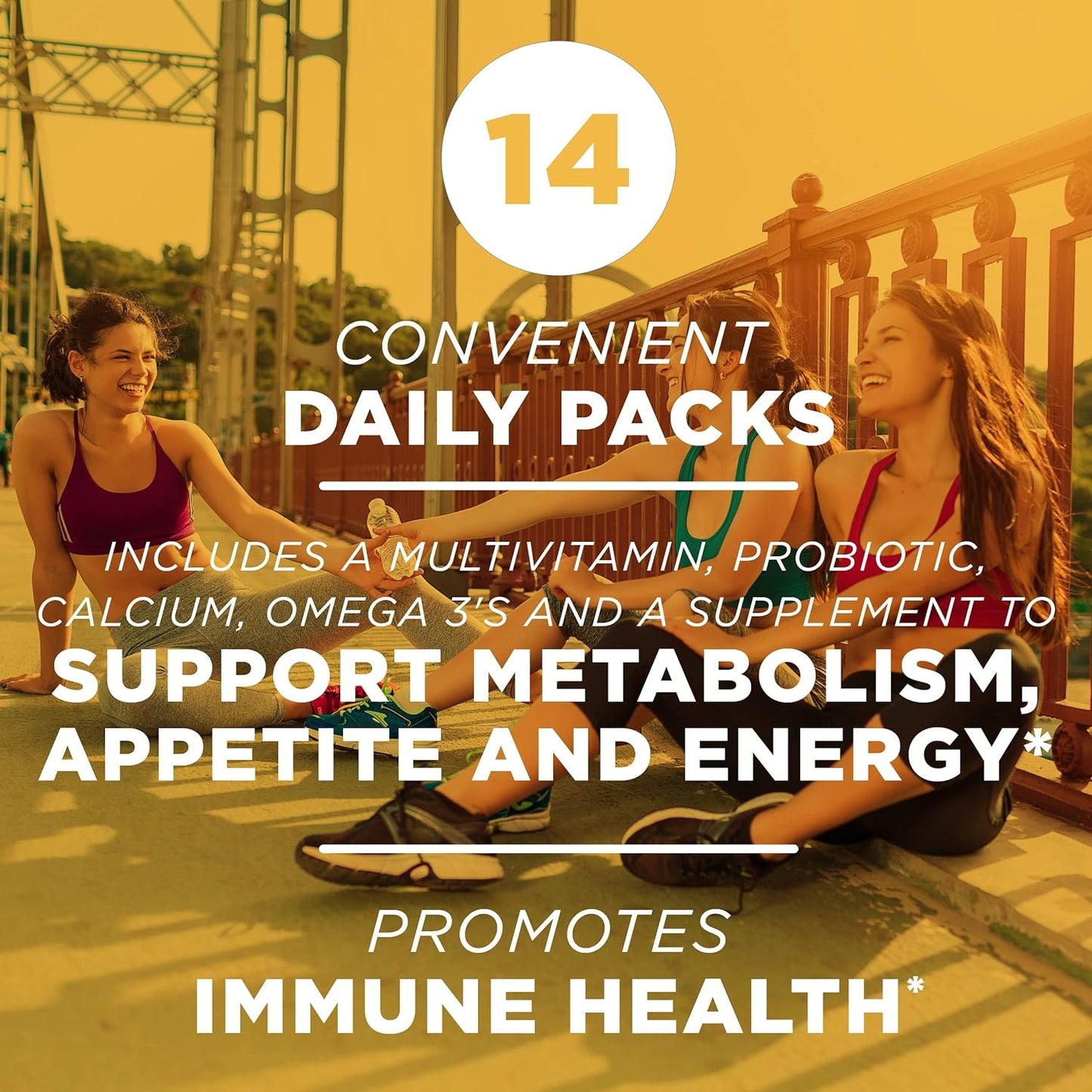 AdvoCare MNS Omni: Premium Daily Supplement for Immune, Digestive, and Heart Health - Supports Hair, Nails, and Skin - Includes Vitamins and Probiotics - 14 Packets