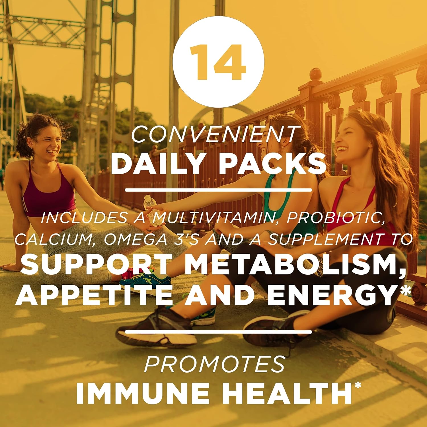 AdvoCare MNS Omni: Premium Daily Supplement for Immune, Digestive, and Heart Health - Supports Hair, Nails, and Skin - Includes Vitamins and Probiotics - 14 Packets