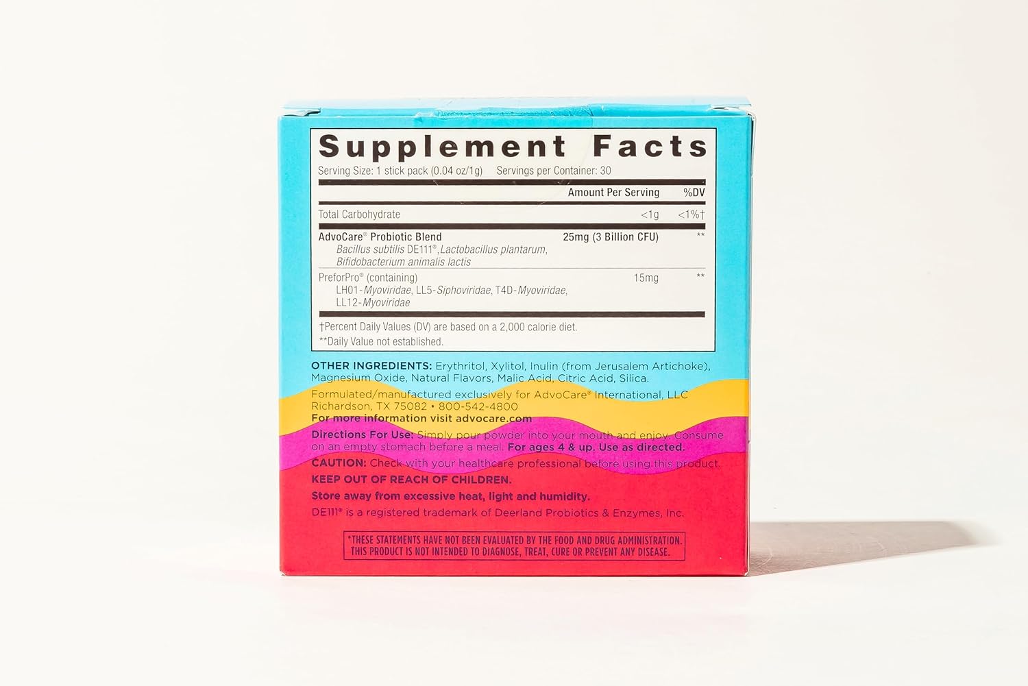 AdvoCare Probiotic Fastmelt - Premium Gut, Immune System & Heart Health Support Supplement - Wild Berry, 30 Stick Packs