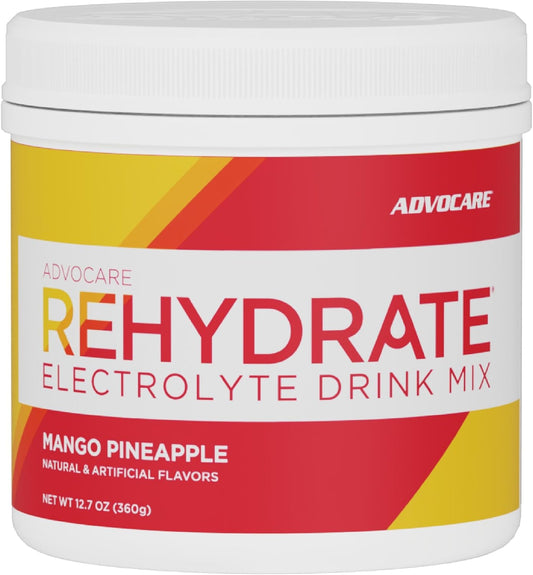 AdvoCare Rehydrate Electrolyte Drink Mix - Mango Pineapple Flavor for Hydration and Recovery - 12.7 oz