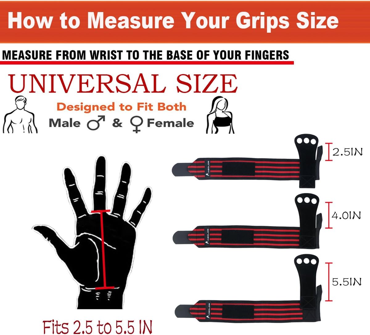 AEOLOS Gymnastics Hand Grips with Wrist Wrap Support for WODs, Pull-ups, Weightlifting, Kettlebells