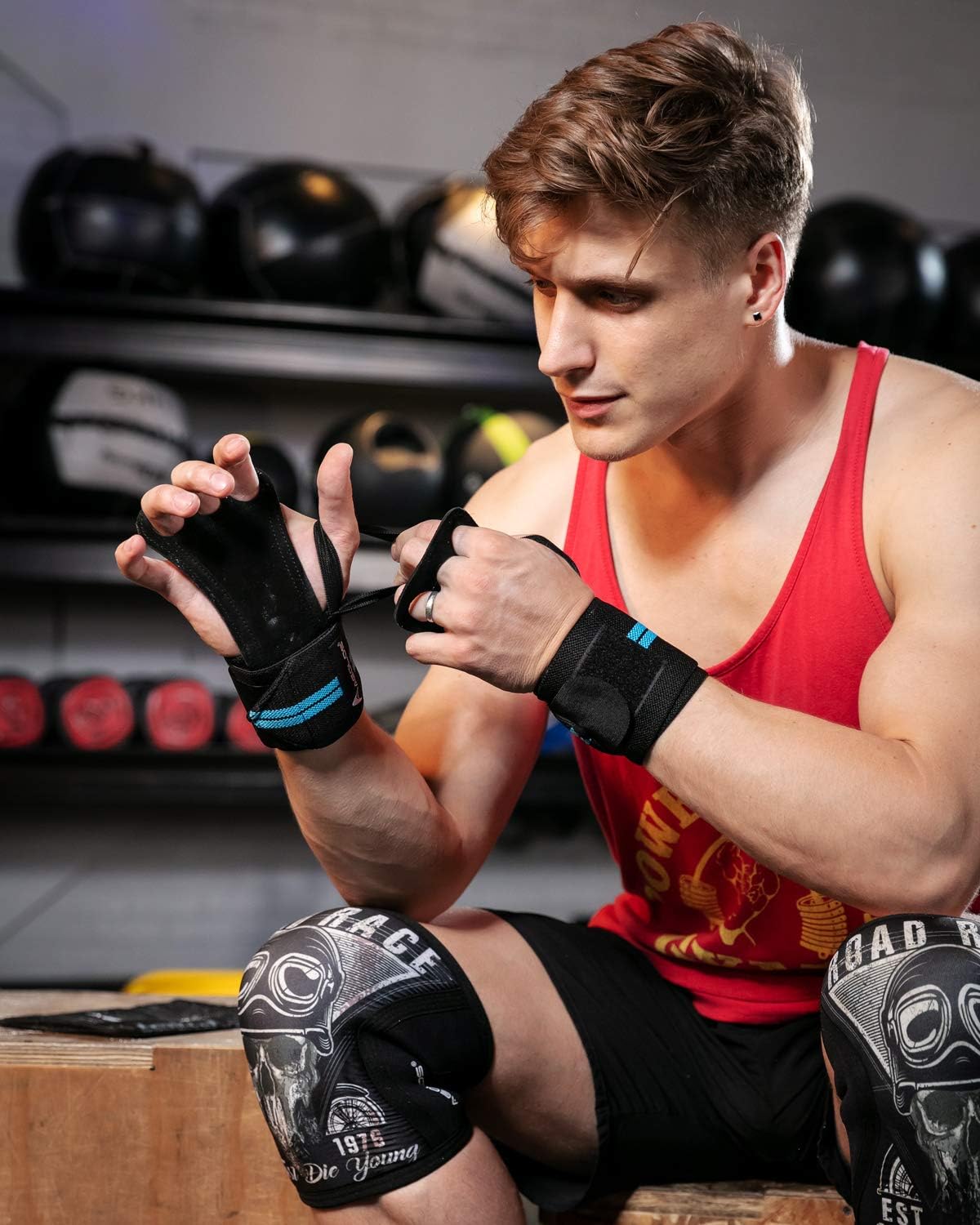 AEOLOS Gymnastics Hand Grips with Wrist Wrap Support for WODs, Pull-ups, Weightlifting, Kettlebells