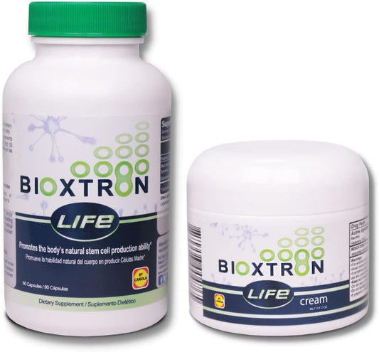 AFA Stem Cell Supplement for Joint Support, Muscle Pain, Energy, and Immune System - Blue Green Algae Spirulina - 90 Capsules + 2 oz Cream