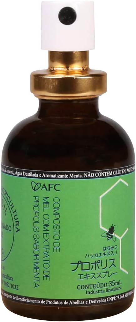 AFC Japan Brazilian Green Propolis Honey Spray - 25% Propolis Extract with Flavonoids - Immune Support & Sore Throat Relief