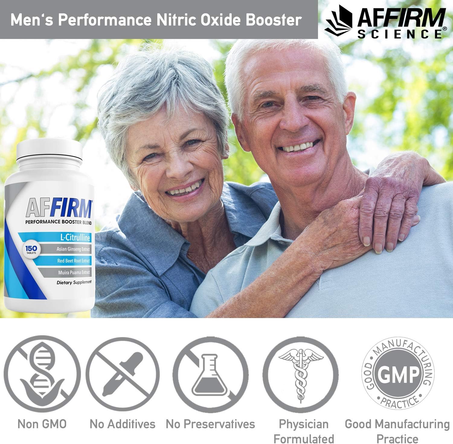 AFFIRM Science L-Citrulline Dietary Supplement 750mg 150 Tablets | Nitric Oxide Booster by Dr. Judson Brandeis | 75 Day Supply