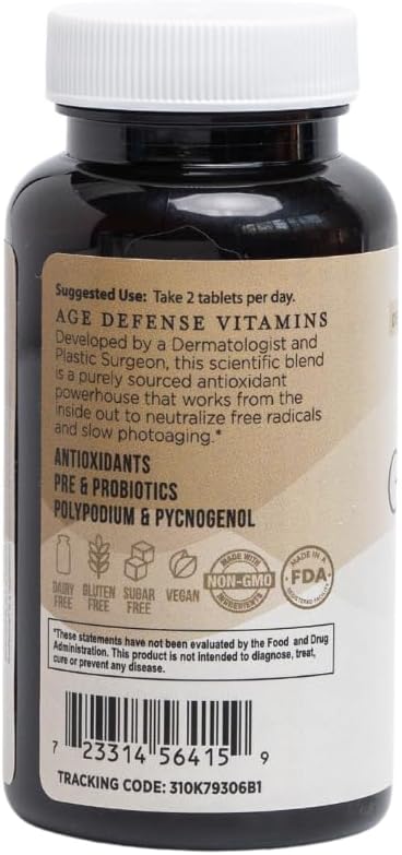 Age Defense Vitamins for Inner Glow - Developed by Dermatologists and Plastic Surgeons to Combat Melasma and Photoaging with Polypodium Leucotomos and Pycnogenol