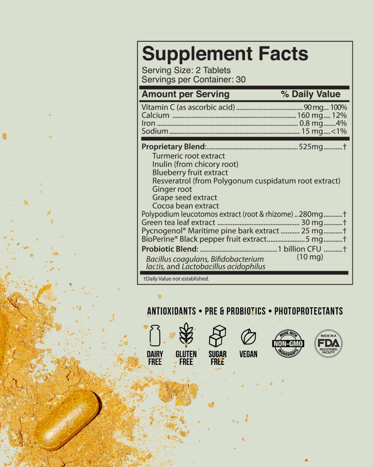 Age Defense Vitamins for Inner Glow - Developed by Dermatologists and Plastic Surgeons to Combat Melasma and Photoaging with Polypodium Leucotomos and Pycnogenol