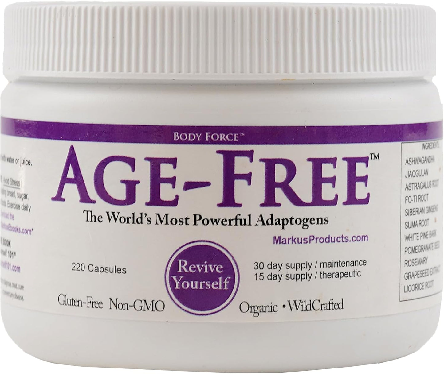 Age-Free Antioxidant & Adaptogen Capsules with Tocotrienols, B Complex, Ellagitannin, Ashwagandha - Boost Body Force