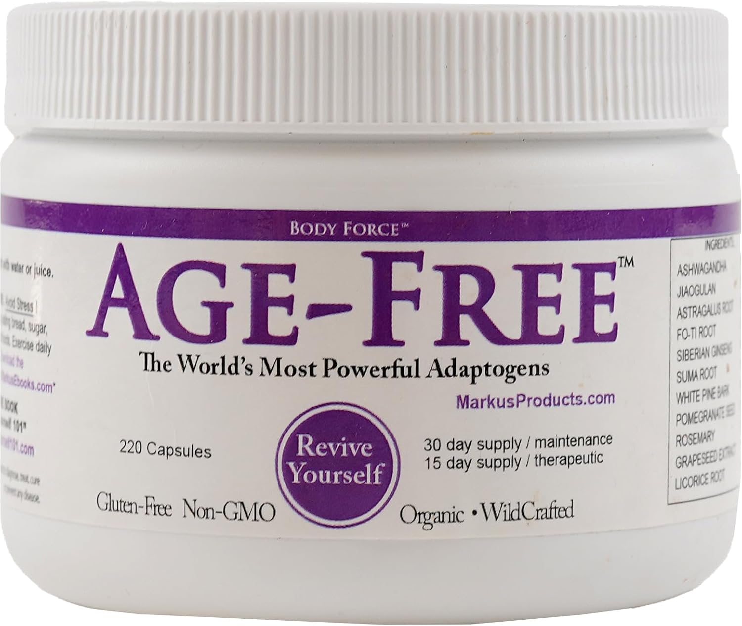 Age-Free Antioxidant & Adaptogen Capsules with Tocotrienols, B Complex, Ellagitannin, Ashwagandha - Boost Body Force