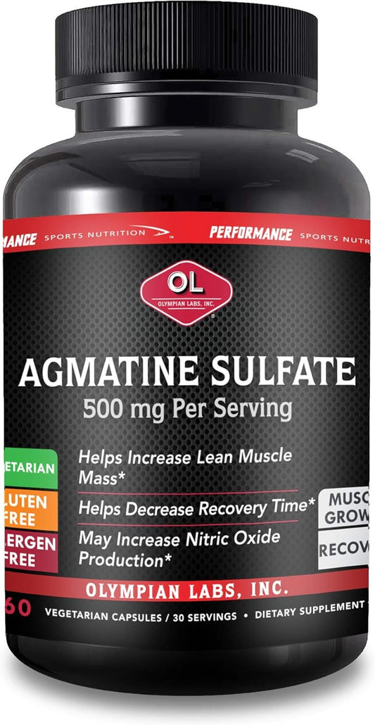 Agmatine Sulfate Supplement by Olympian Labs - 60 Capsules