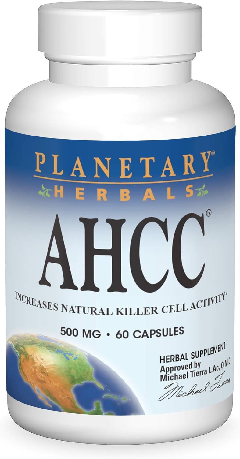 AHCC 500mg Herbal Supplement - 60 Capsules by Planetary Herbals