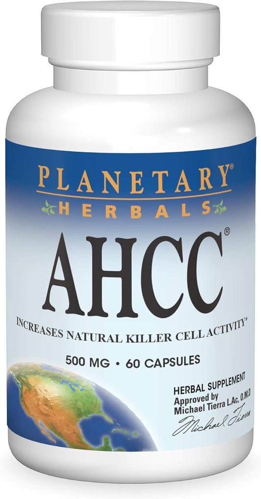 AHCC 500mg Herbal Supplement - 60 Capsules by Planetary Herbals