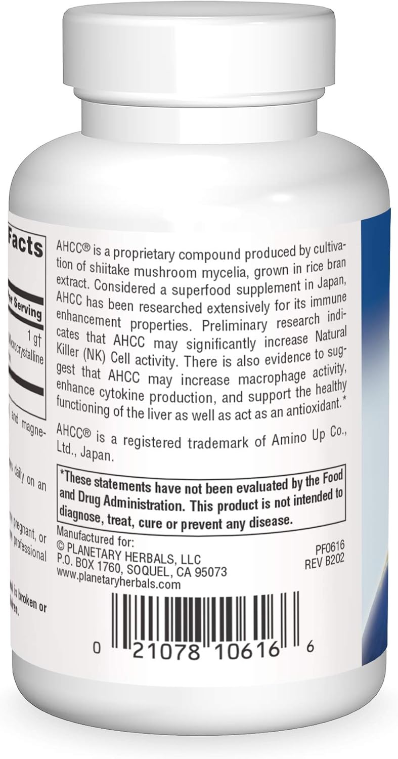 AHCC 500mg Herbal Supplement - 60 Capsules by Planetary Herbals