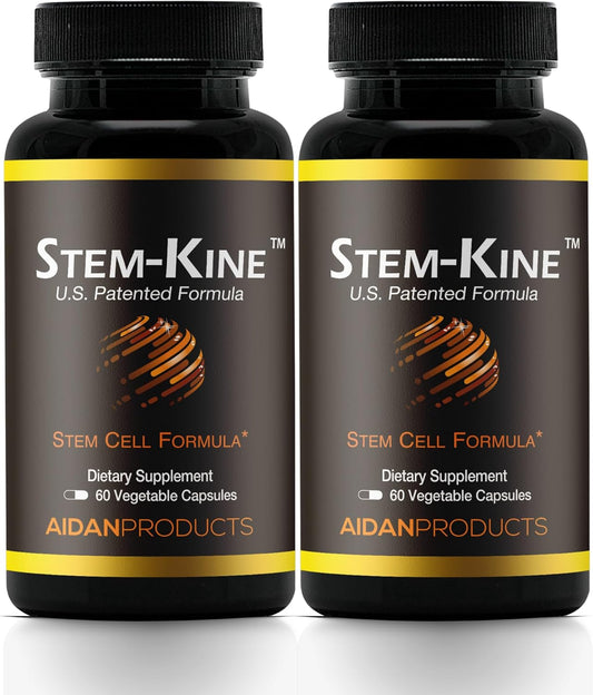 Aidan Products Stem-Kine Stem Cell Supplements - Increase Circulating Stem Cells, Healing & Anti-Aging - 2 Pack of 60 Capsules