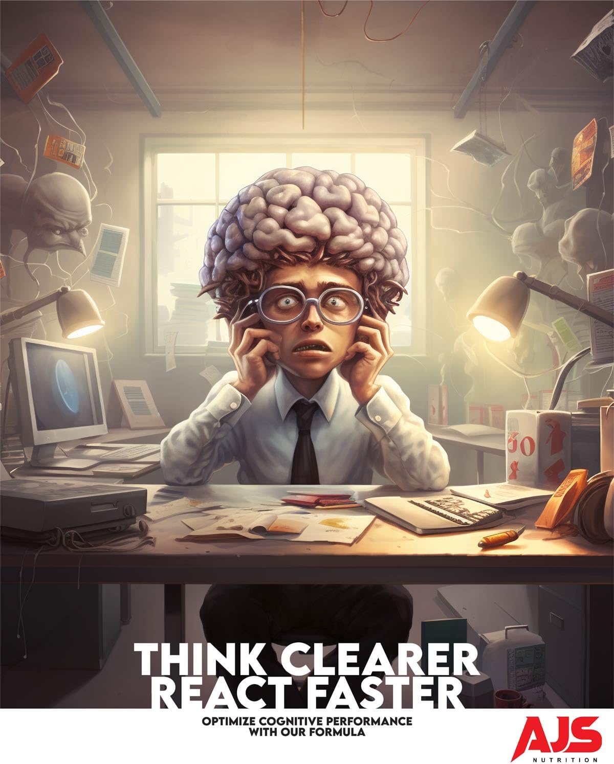 AJS Alpha GPC Nootropic Brain Supplement with Phosphatidylserine and Herbal Extracts 90 CT