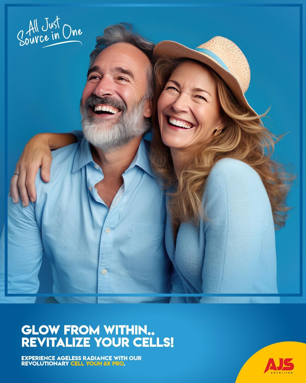 AJS Pure Cell Youth 6X PRO Supplement with PQQ, R-Lipoic Acid, Sodium Hyaluronate, and More - 90 Capsules