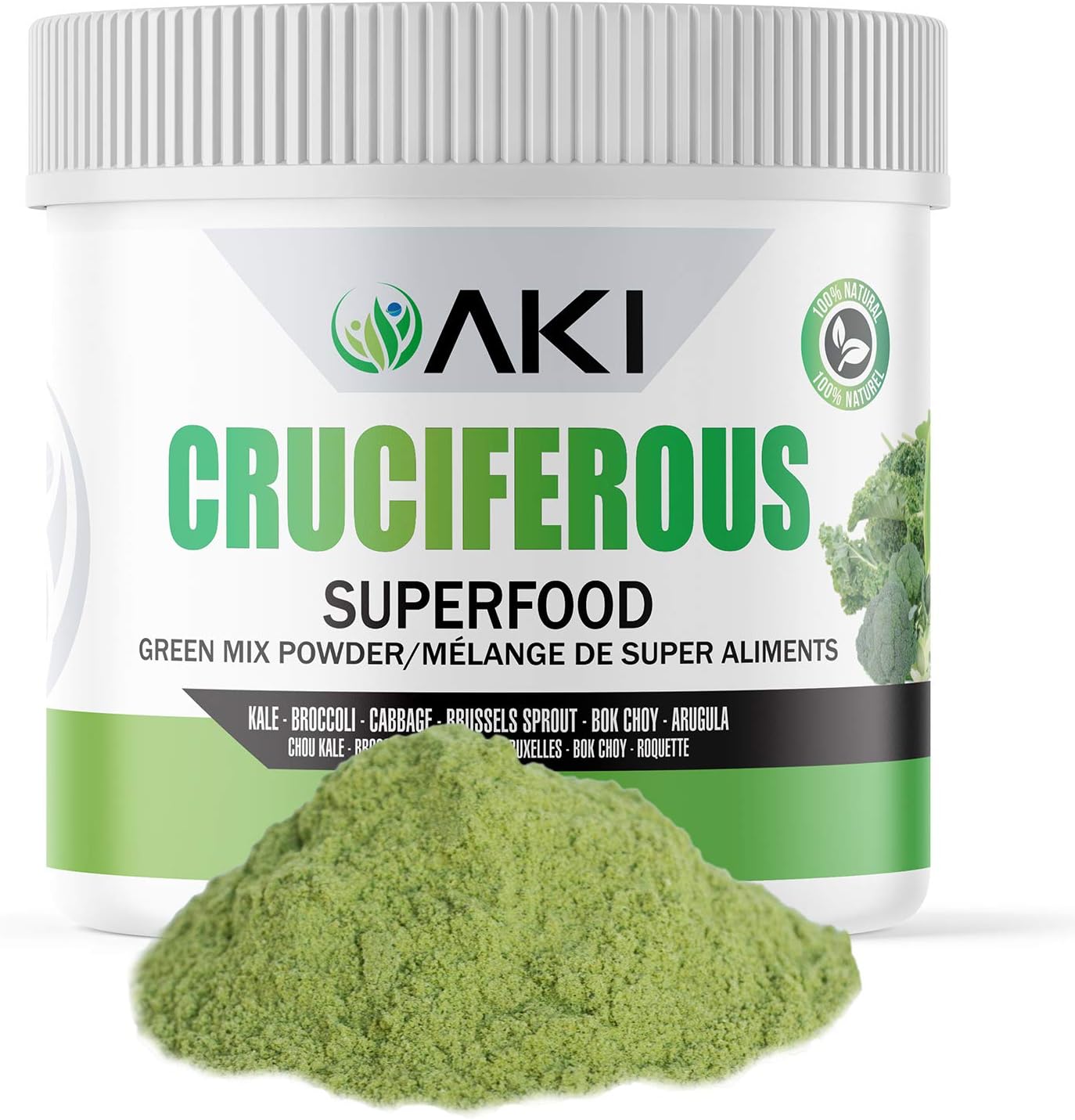 AKI Organic Superfood Blend & Marine Phytoplankton Powder for Veggie Smoothies - Plant-Based Proteins to Boost Greens and Vitamins | Vegan & GMO-Free