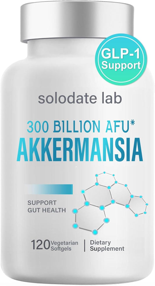 Akkermansia Probiotic with Prebiotic Fiber for GLP-1 Production and Gut Health - 120 Capsules
