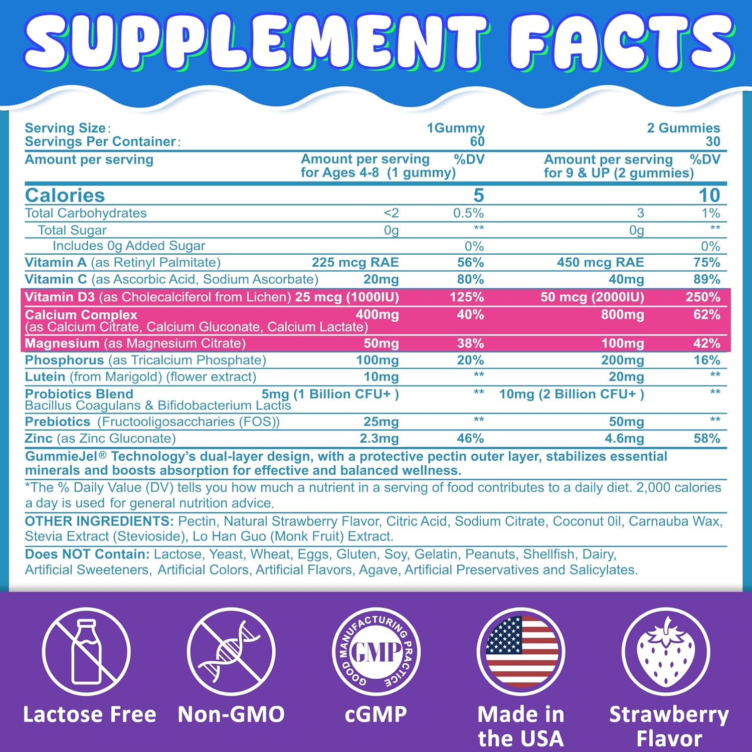 Akkermansia Probiotics Gummies Bundle with Prebiotics Fiber & Essential Nutrients for Kids 4+