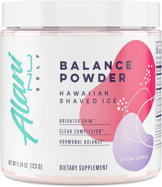 Alani Nu Balance Powder Hawaiian Shaved ICE for Women - Hormonal Support, Weight Management, Clear Complexion - Gluten Free, Vegan, Sugar Free - 30 Servings
