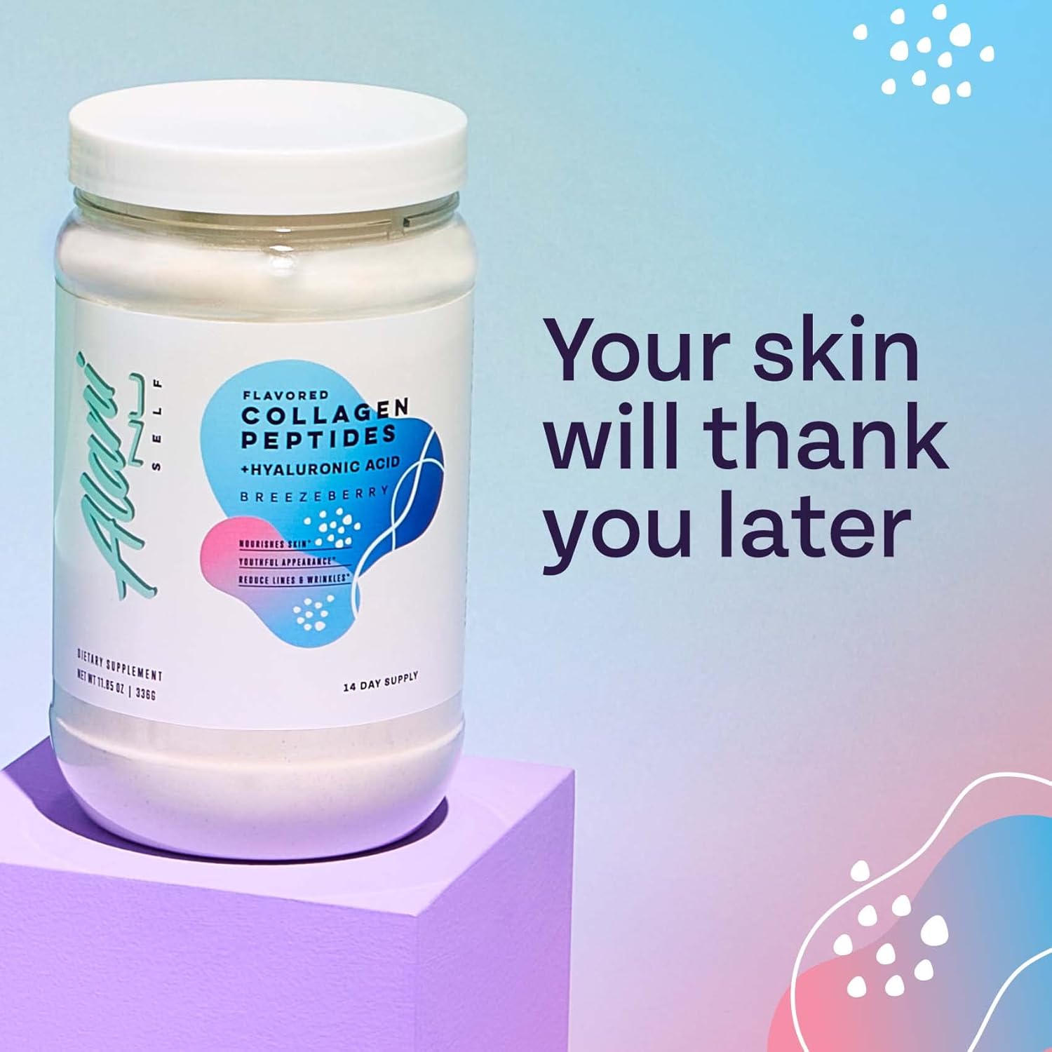 Alani Nu Breezberry Collagen Peptides Powder for Women | 18g Protein | Supports Bone, Skin, and Nail Health | 80mg Hyaluronic Acid | Gluten & Sugar Free | 14 Servings