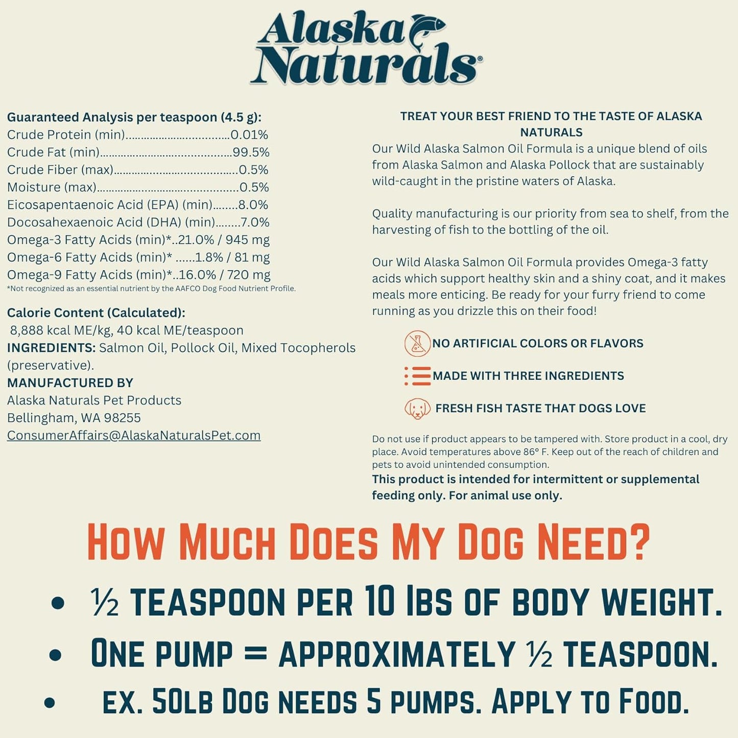 Alaska Naturals Wild Alaskan Salmon Fish Oil Liquid Food Topper 32 oz. Pump - Dog Skin & Coat Supplement with EPA DHA Omega 3 Fatty Acids