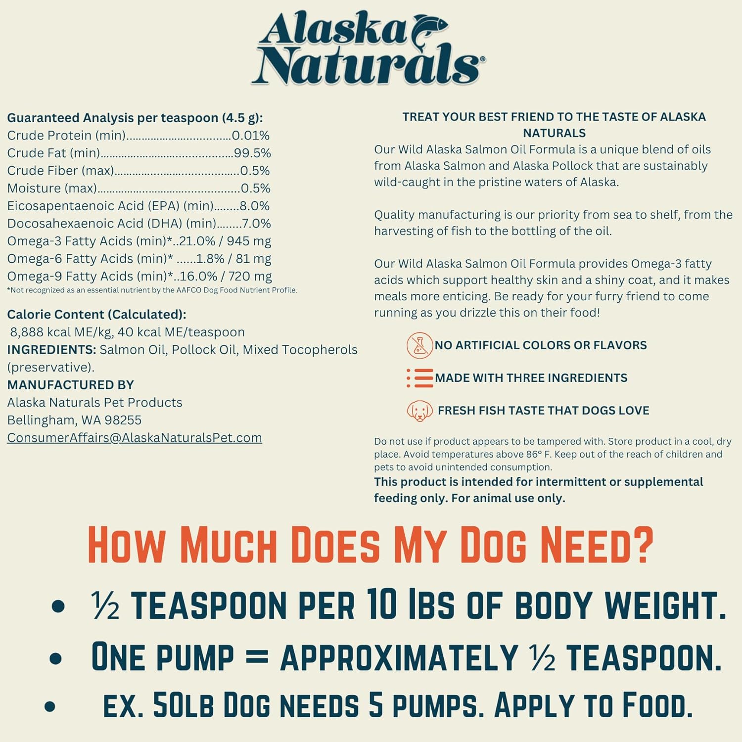 Alaska Naturals Wild Alaskan Salmon Fish Oil Liquid Food Topper 32 oz. Pump - Dog Skin & Coat Supplement with EPA DHA Omega 3 Fatty Acids