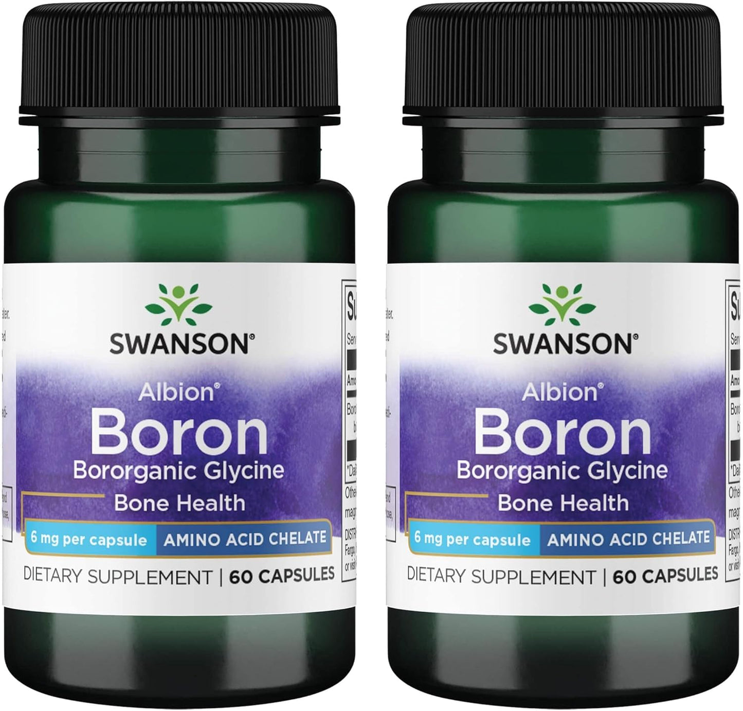 Albion Boroganic Glycine Boron Supplement for Joint and Bone Health - High Absorption Formula - 120 Capsules, 6mg Each