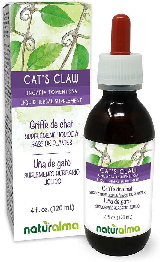 Alcohol-Free Cat's Claw Bark Tincture - 4 fl oz Liquid Extract Drops - Herbal Vegan Supplement